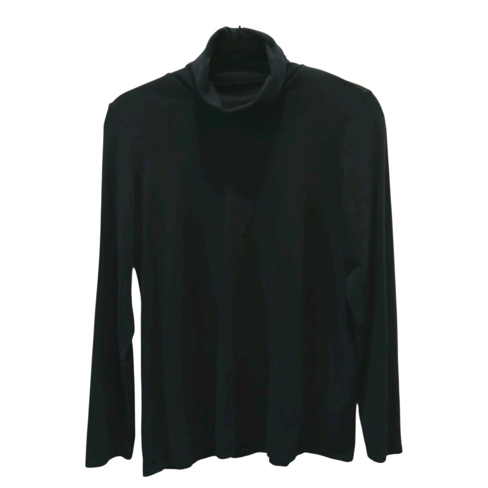 J Jill Pure Jill Black Relaxed Turtleneck Size XS Pima Stretch  Minimalist